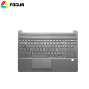 Original new silver palmrest top cover with fingerprint hole with backlit keyboard touchpad for HP 15S-DY 15S-DU L52154-001