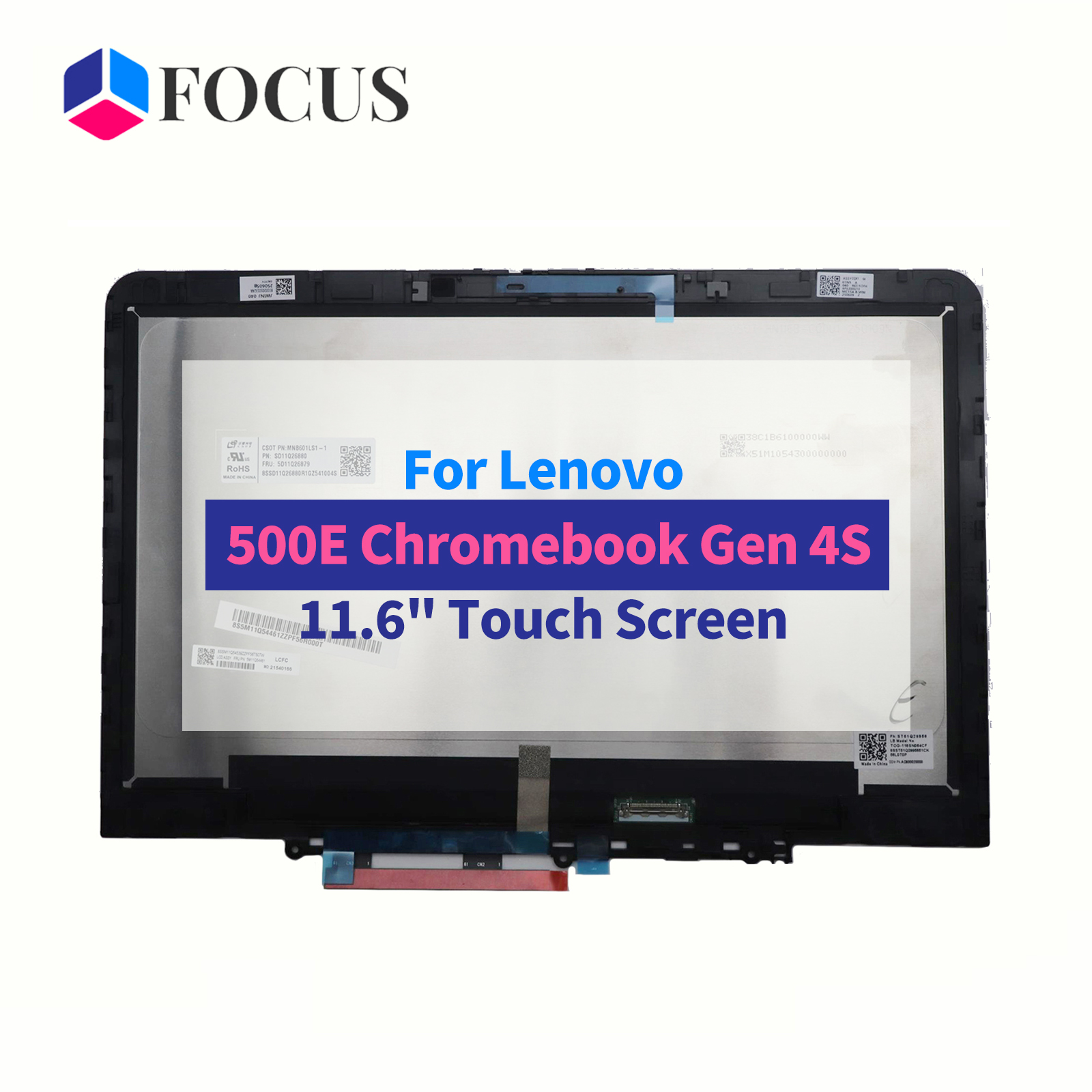 New For Lenovo 500e Chromebook Gen 4s 83L4 83L5 LCD TouchScreen Bezel Assembly  5M11Q54463